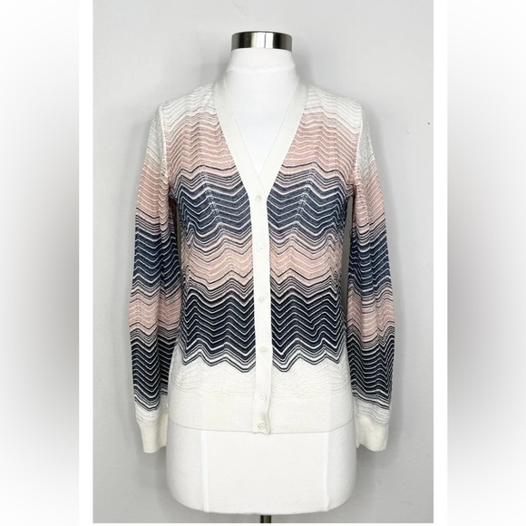 MISSONI Multicolored METALLIC BUTTON DOWN TOP. M - Picture 7 of 9